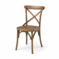 Wooden Cross Back Dining Chair Oak 45cm x 45cm x 88cm