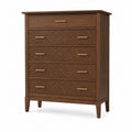 Wood Dresser with Chevron Pattern 5-Drawer