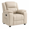 Recliner Chair Faux Leather Beige Armchair with Side Pocket