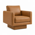 Brown PU Leather Armchair