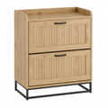 Wooden 2-Drawer File Cabinet with Metal Base