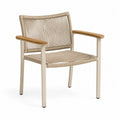 Outdoor Armchair with Aluminum Frame and Polyester Rope Weave