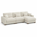 Beige Fabric Sectional Sofa with Chaise