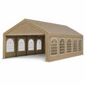 Outdoor Rectangular PVC-Coated Polyester Canopy 6x12m Beige with Steel Frame