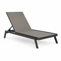 Outdoor Aluminum Lounger with Adjustable Backrest, Gray